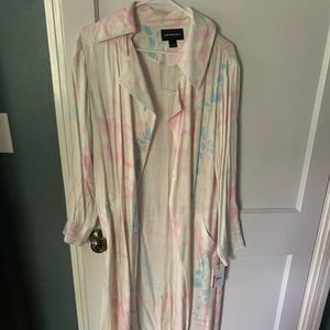 BNWT Something Navy Tie Dye Duster